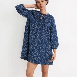 Madewell Indigo Bibfront Tie dress